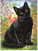 Black Cat and Flowers - 5D Diamond Painting - 5D Diamond Painting - DIY Kits