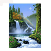 Water fall river scene - 5D Diamond Painting - DIY Kits
