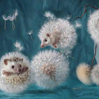 Hedgehog Dandelion Puffs - 5D Diamond Painting - 5D Diamond Painting - DIY Kits