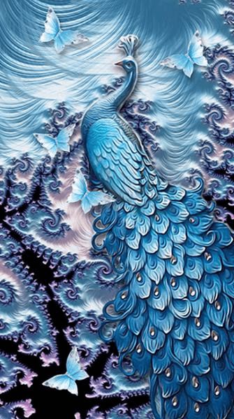 Blue Peacock with Special Diamonds Diamond Painting Kit with Free Shipping  – 5D Diamond Paintings