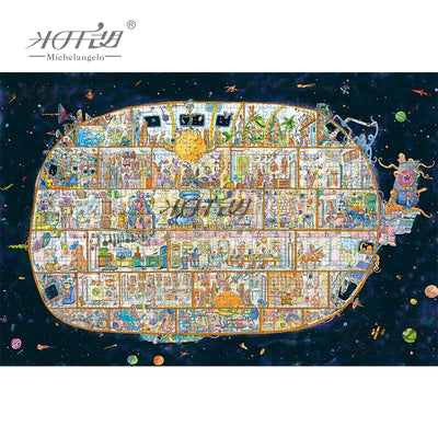 Michelangelo Wooden Jigsaw Puzzle 500 1000 1500 2000 Pieces City Of Big Fish Cartoon Animals Educational Toy Painting Art Decor - 5D Diamond Painting - DIY Kits