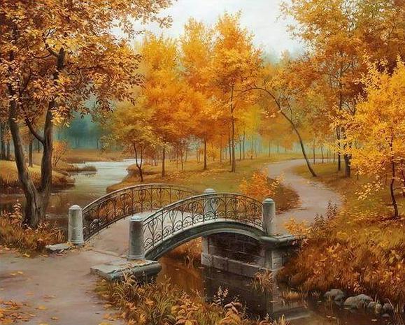 Autumn Overcast Scenery Landscape  - 5D Diamond Painting - 5D Diamond Painting - DIY Kits