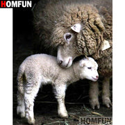 HOMFUN Full Square/Round Drill 5D DIY Diamond Painting "Animal sheep" 3D Diamond Embroidery Cross Stitch Home Decor A19012 - 5D Diamond Painting - DIY Kits